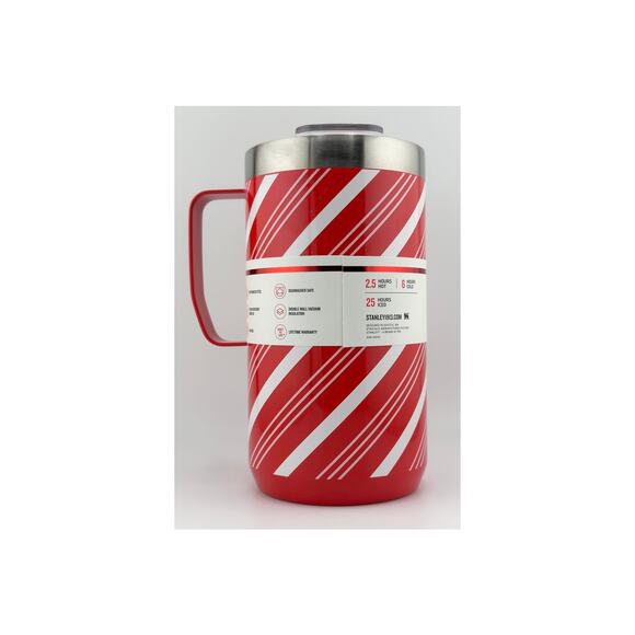 STANLEY HOLIDAY STAY HOT CAMP MUG | 24 OZ, CANDY CANE TWIST - Picture 2 of 4